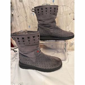 UGG Women's I Heart Rock 'n Roll Gray Polka Dot Booties Size 9